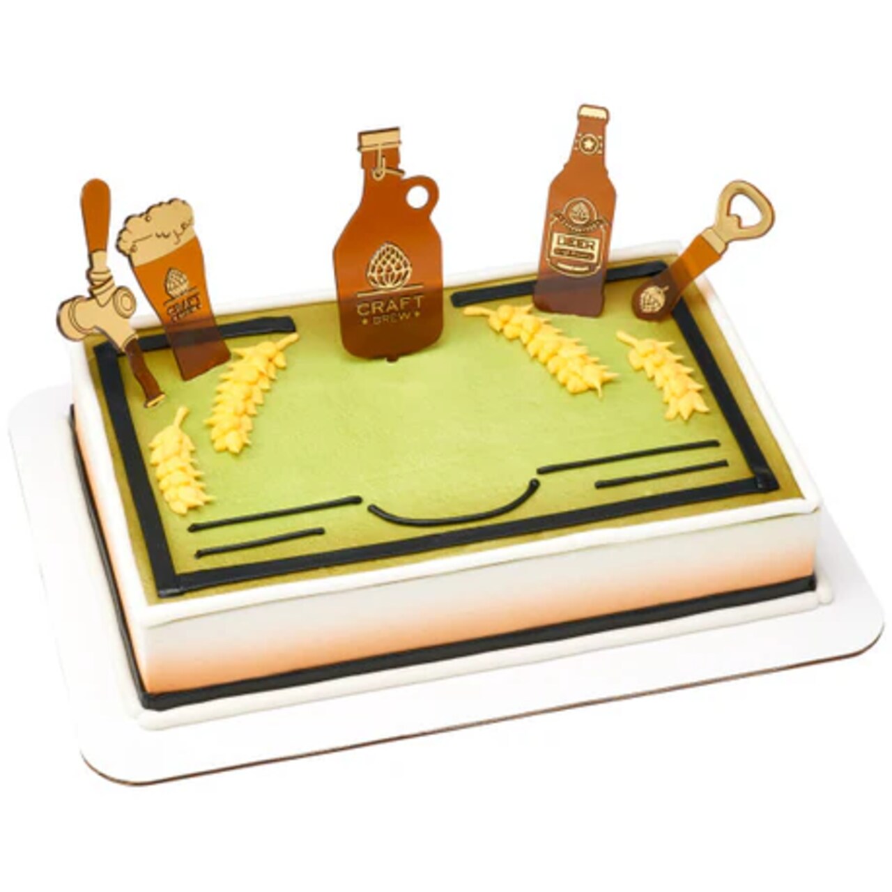Craft Brew Bourbon Beer Tap Bottle Opener Glass Jug Set Cake Kit 5-Piece